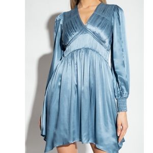 NWT AllSaints Esta Mini Dress in Blue Slate Size 2